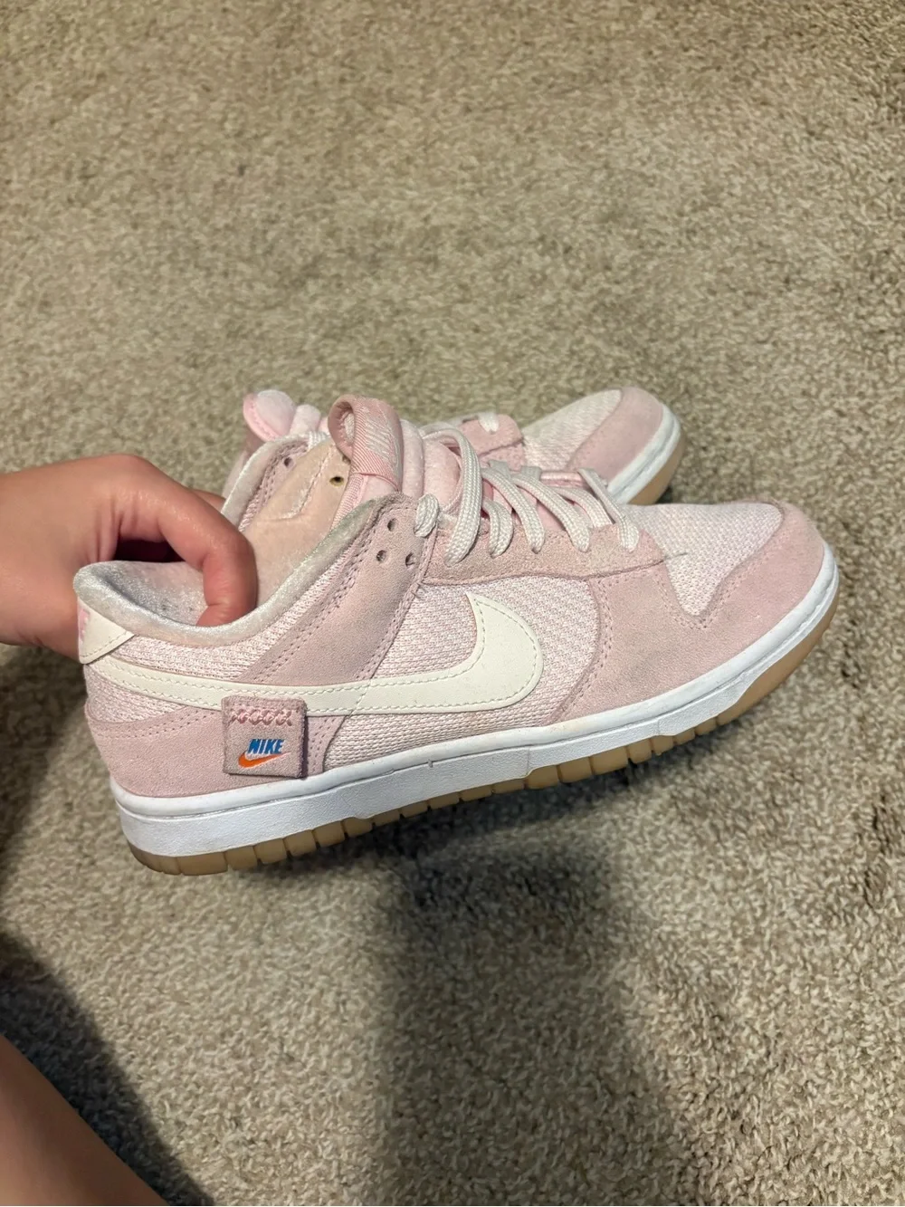 Nike Pink and Cream Low-Top Sneakers